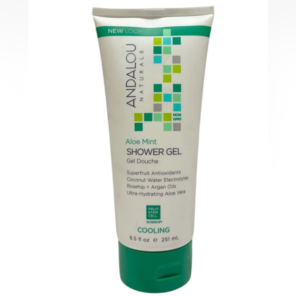 Andalou Naturals ALOE MINT Shower Gel Cooling 8.5oz 251ml, Sealed Made in USA